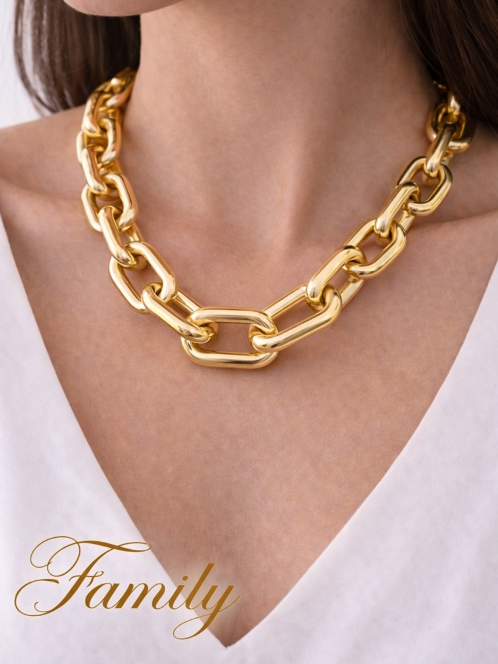 Gold Chunky Chain Necklace by
